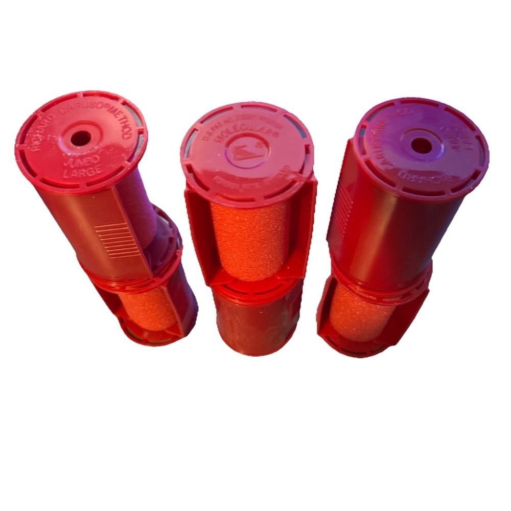 Caruso Ionic Steam Setter Rollers Curlers Lot 6 Large Jumbo Replacements Red - Picture 3 of 4